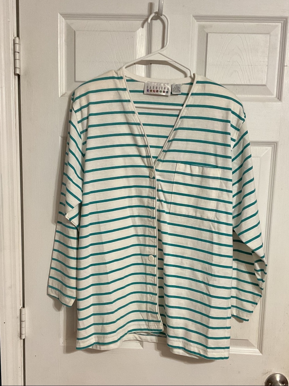Vintage Carolina colours button front cardigan style shirt size large
